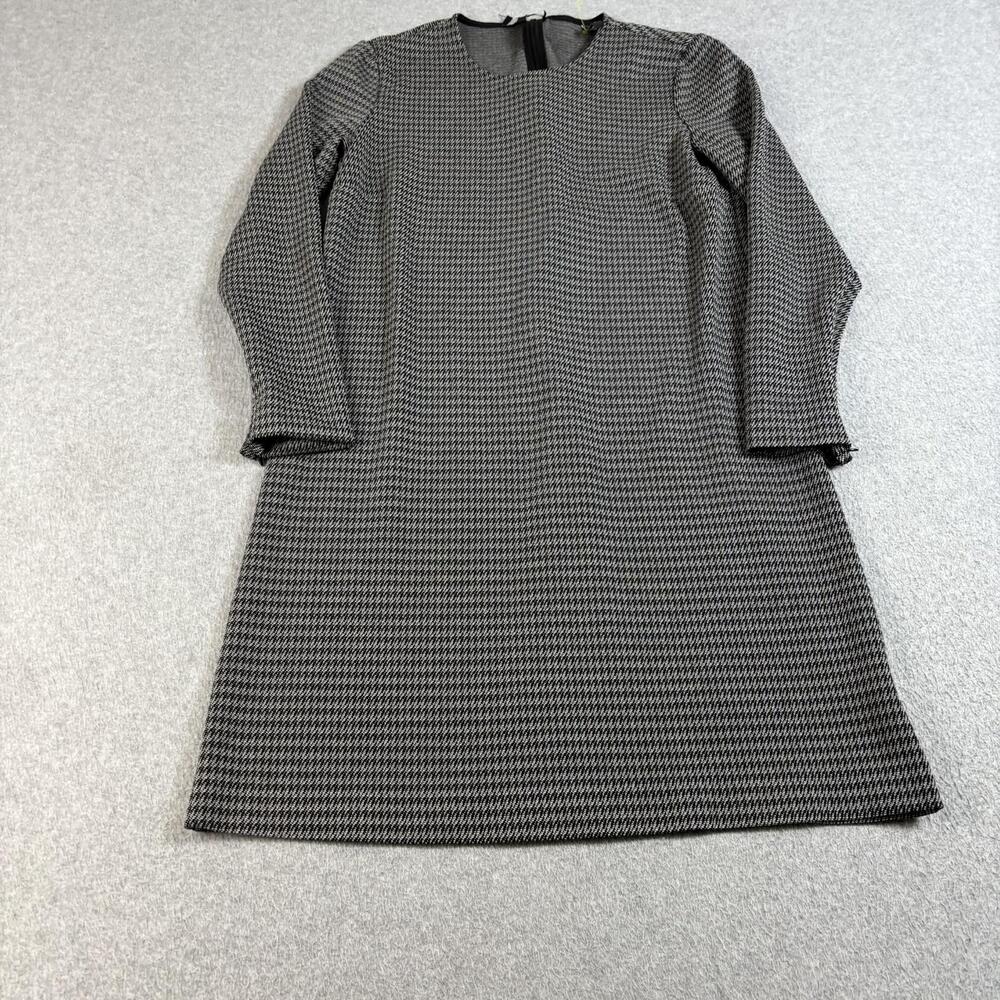 Theory Dress Women 10 Black Houndstooth Shift Tunic Heritage Academia Made USA